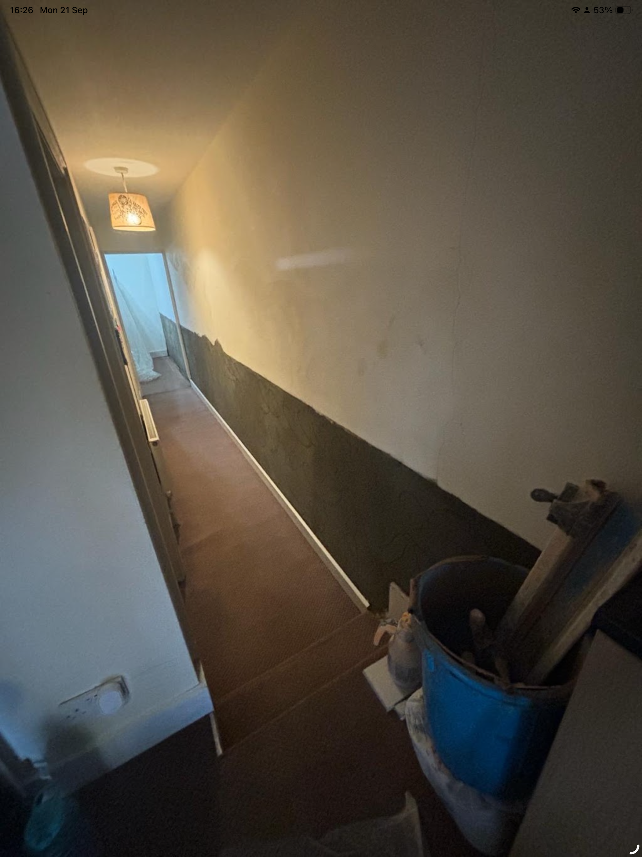 Hallway damp treatment completed