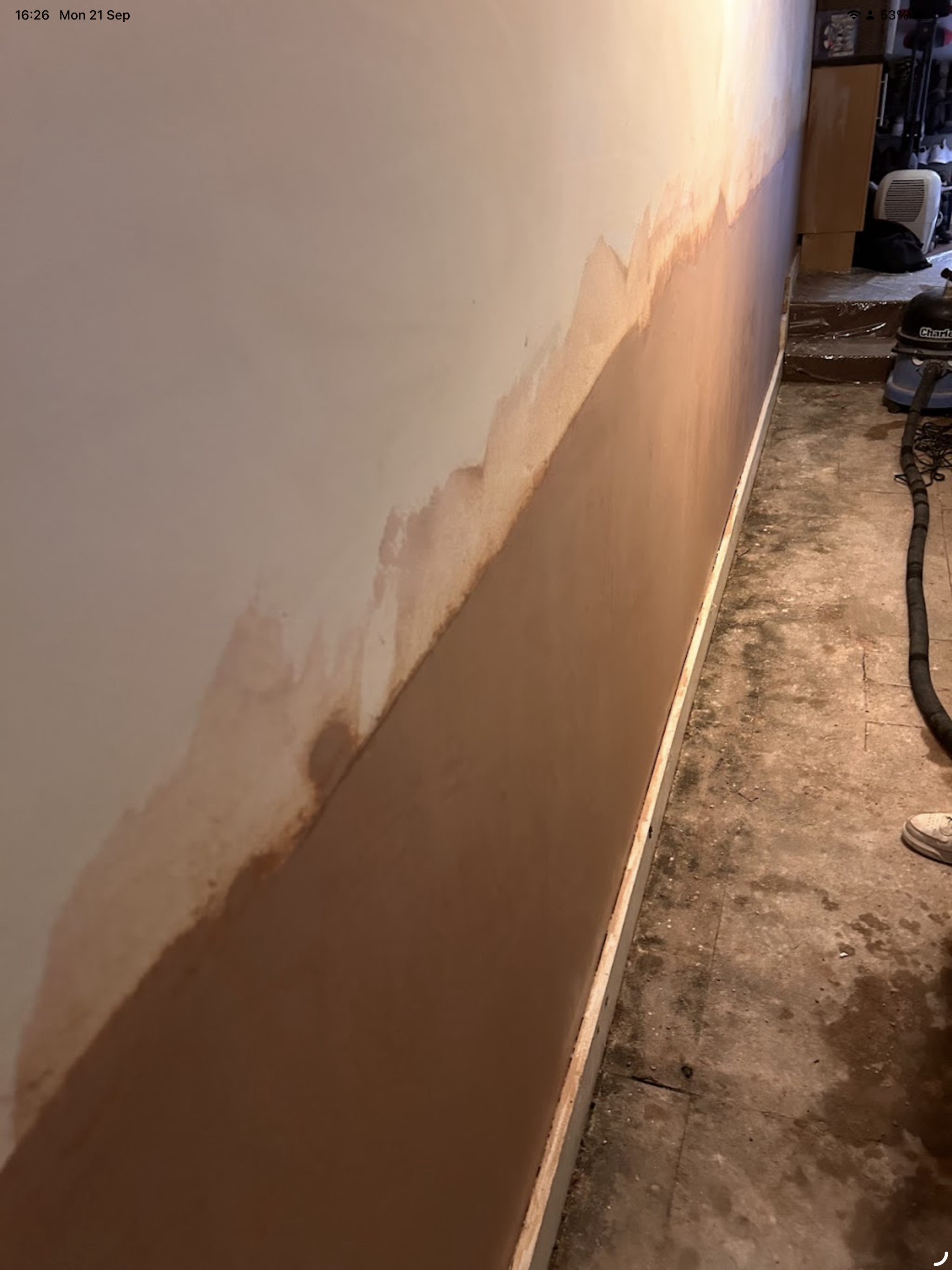 Basement wall damp treatment
