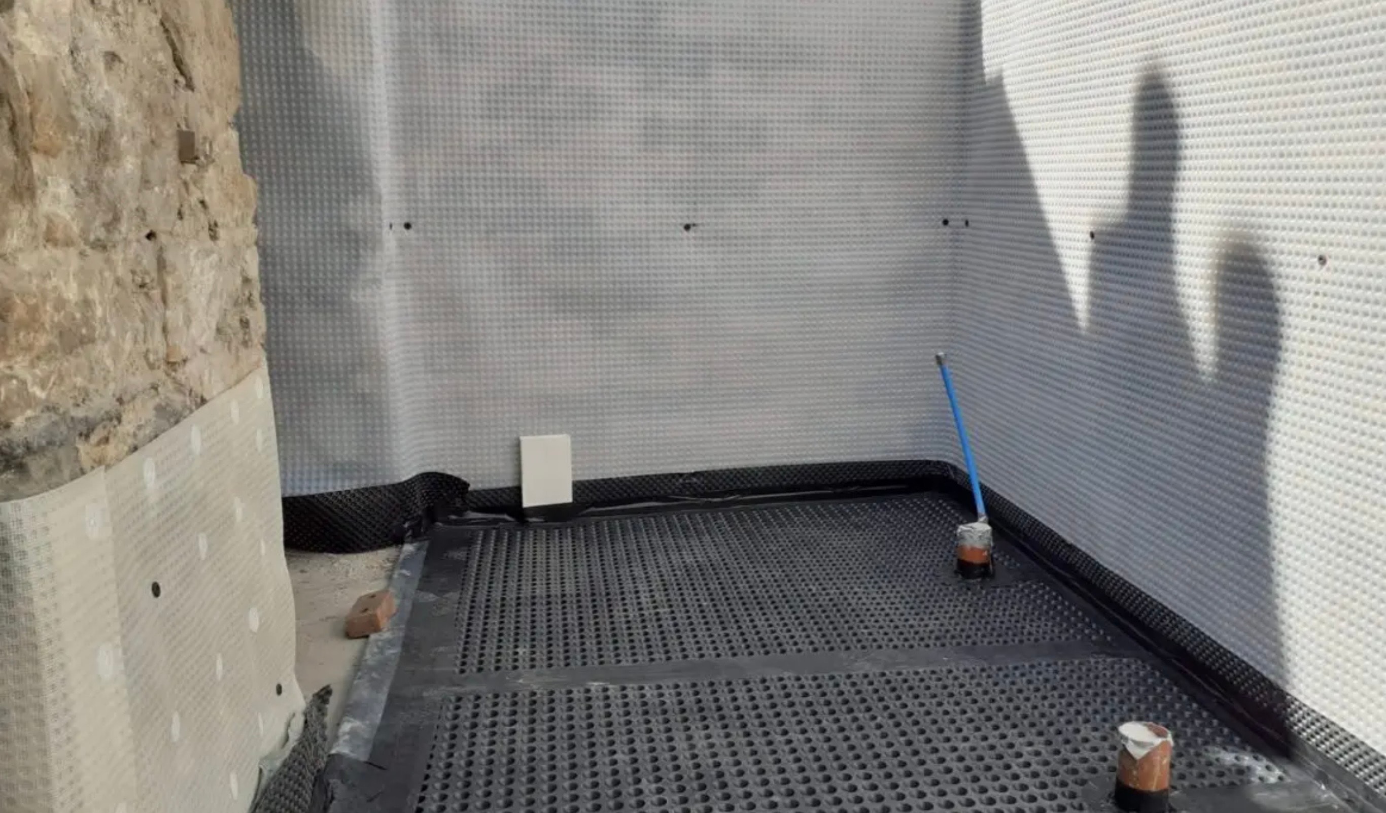 Basement waterproofing installation